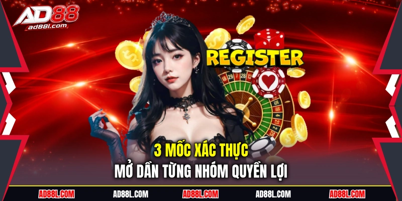 3 mốc xác thực mở dần từng nhóm quyền lợi